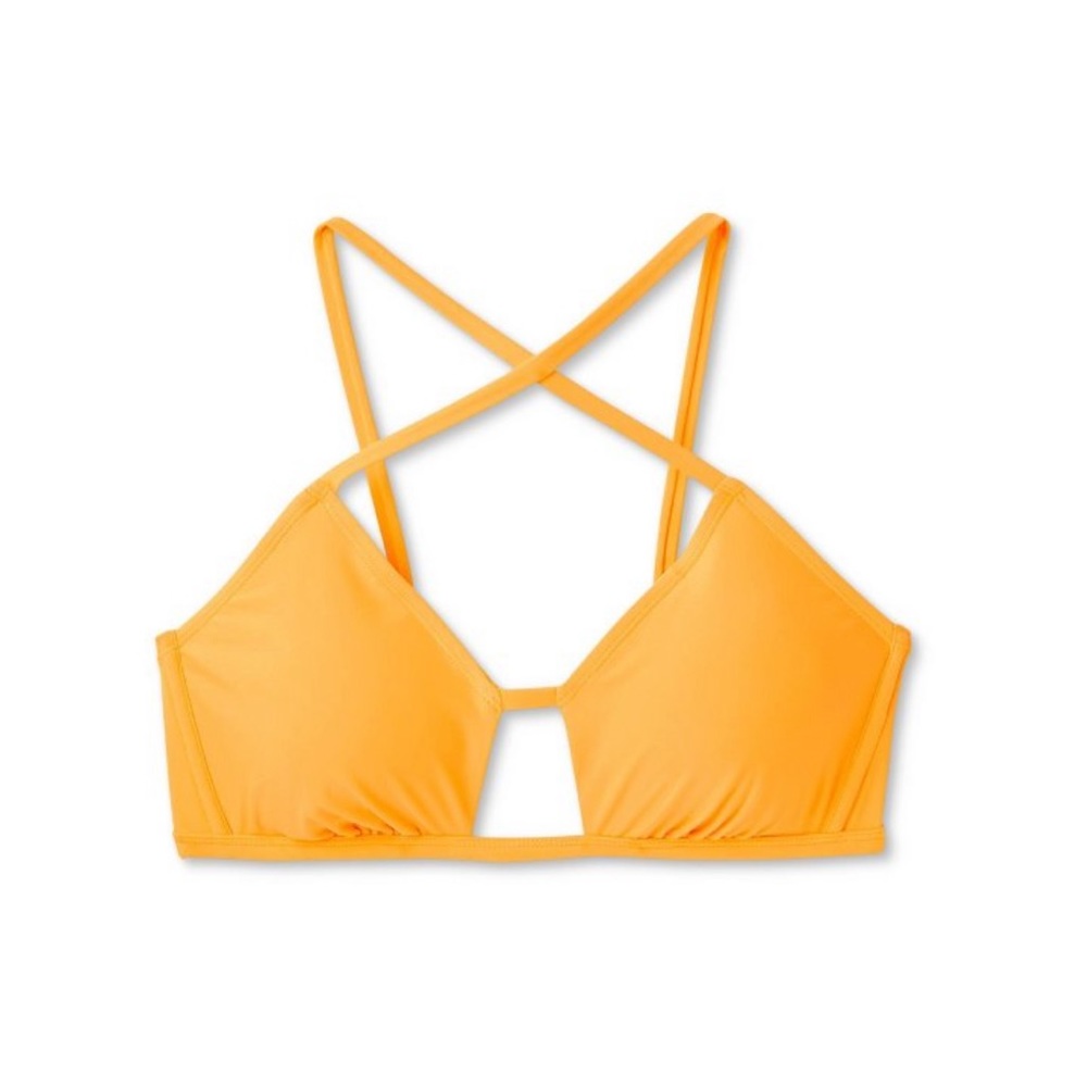 Orange cutout bikini top